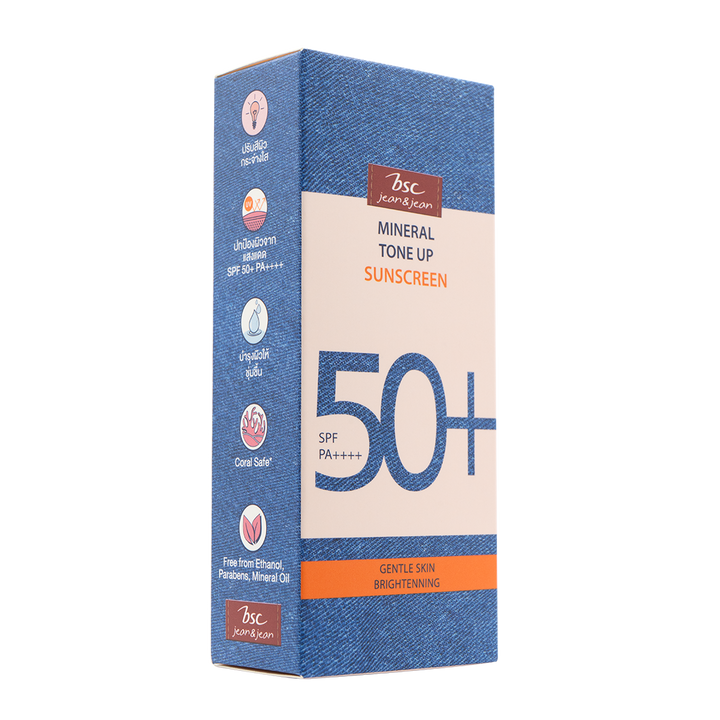 BSC JEAN&JEAN MINERAL TONE UP SUNSCREEN SPF 50+ PA++++ บีเอสซี ยีนส์ แอนด์ ยีนส์ มิเนรัล โทนอัพ ซันสกรีน เอสพีเอฟ 50+ พีเอ++++ BSC Jean & Jean