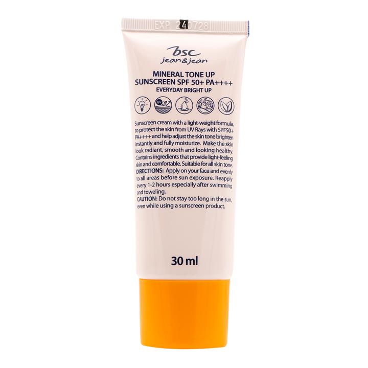 BSC JEAN&JEAN MINERAL TONE UP SUNSCREEN SPF 50+ PA++++ บีเอสซี ยีนส์ แอนด์ ยีนส์ มิเนรัล โทนอัพ ซันสกรีน เอสพีเอฟ 50+ พีเอ++++ BSC Jean & Jean