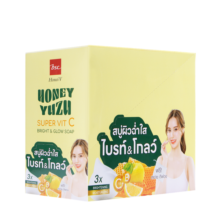 HONEI V BSC HONEY YUZU SUPER VIT C  BRIGHT & GLOW SOAP 50G. HONEI V BSC