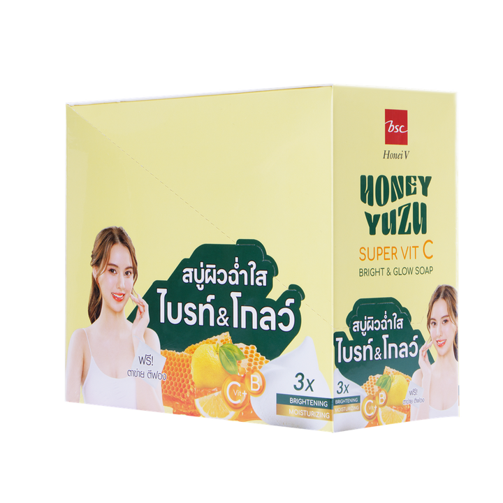 HONEI V BSC HONEY YUZU SUPER VIT C  BRIGHT & GLOW SOAP 50G. HONEI V BSC