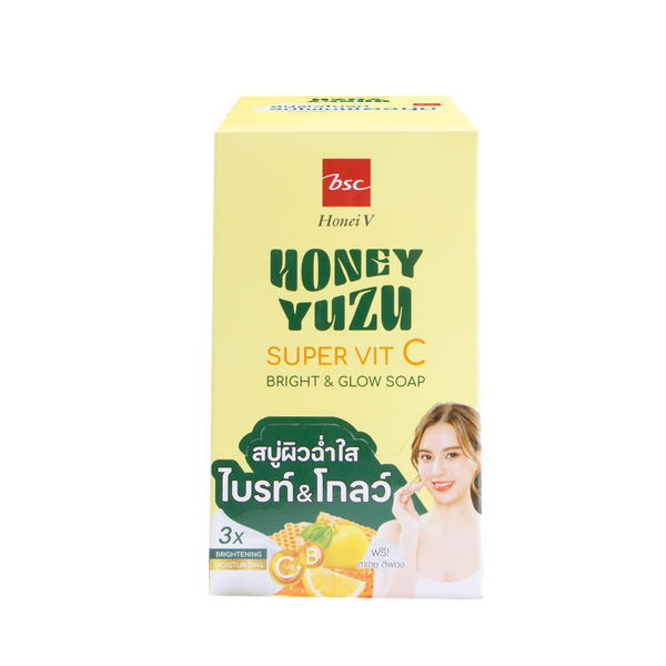 HONEI V BSC HONEY YUZU SUPER VIT C  BRIGHT & GLOW SOAP 50G. HONEI V BSC