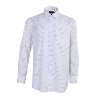 ARROW Super Nature Cooling Shirt เสื้อเชิ้ตแขนยาว ลายกราฟิกเรขาคณิต ทรง Smart สีขาว MACM608-WH 