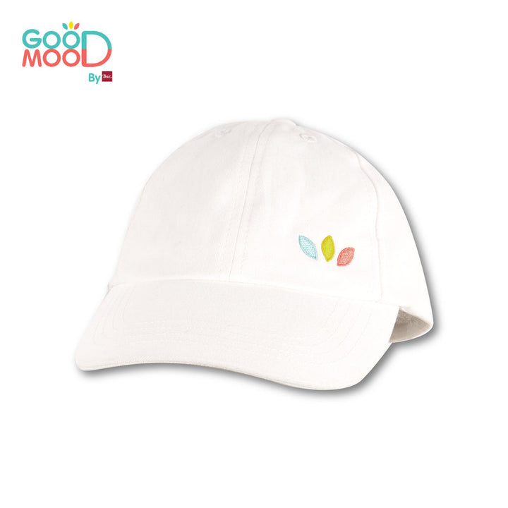 Good Mood by bsc หมวกแก๊ปปักโลโก้ GOOD MOOD ด้านข้าง สีออฟไวท์ สำหรับเด็กอายุ 3-8 ปี ผ้าทวิล ICCSHOPPING