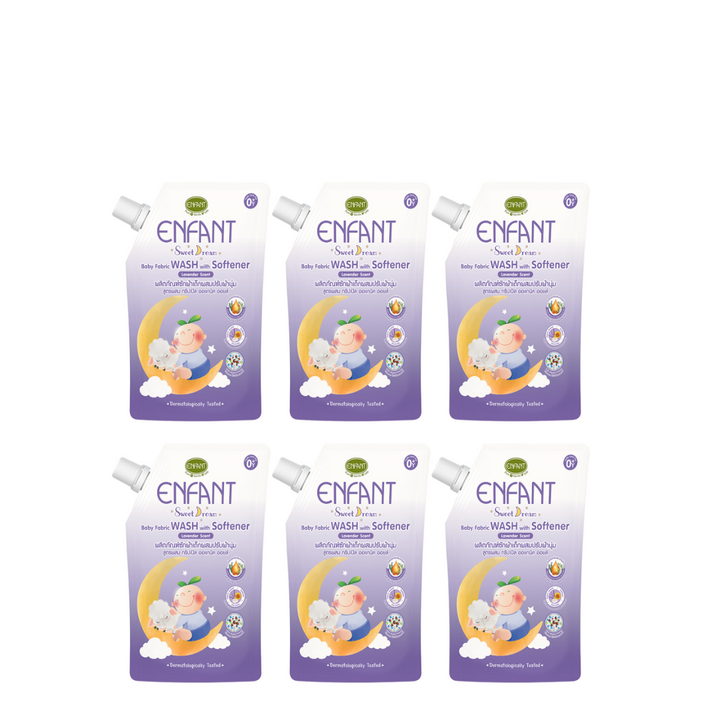 ENFANT (อองฟองต์) Baby Fabric Wash With Softener ผลิตภัณฑ์ซักผ้าเด็กผสมปรับผ้านุ่ม กลิ่นลาเวนเดอร์ 600ml. 