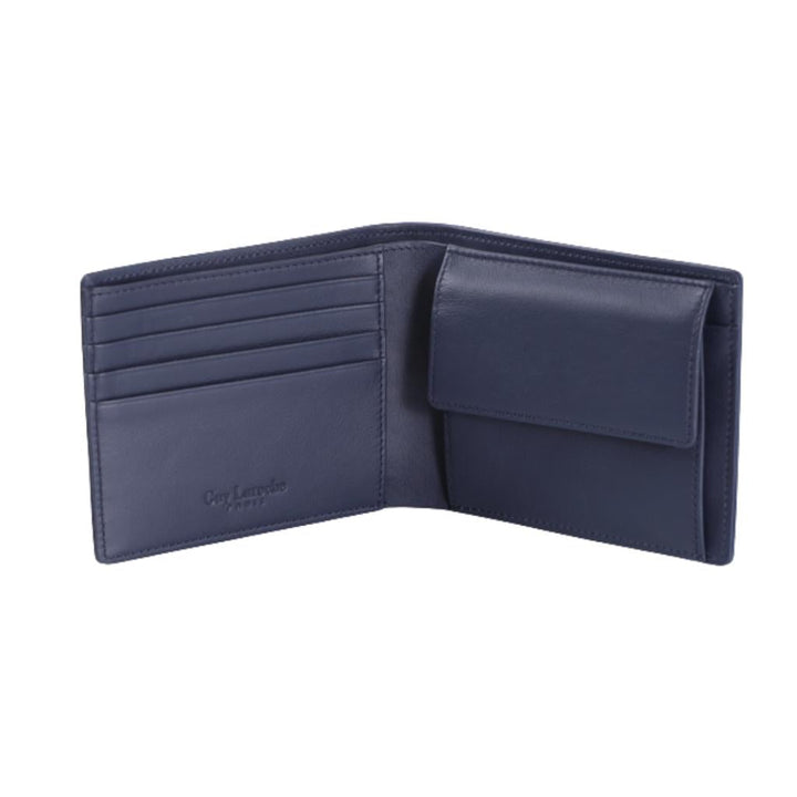 Guy Laroche กระเป๋าสตางค์หนังเรียบ มีช่องใส่เหรียญ สีน้ำเงิน  (BW13374W5NVS1) ICCSHOPPING