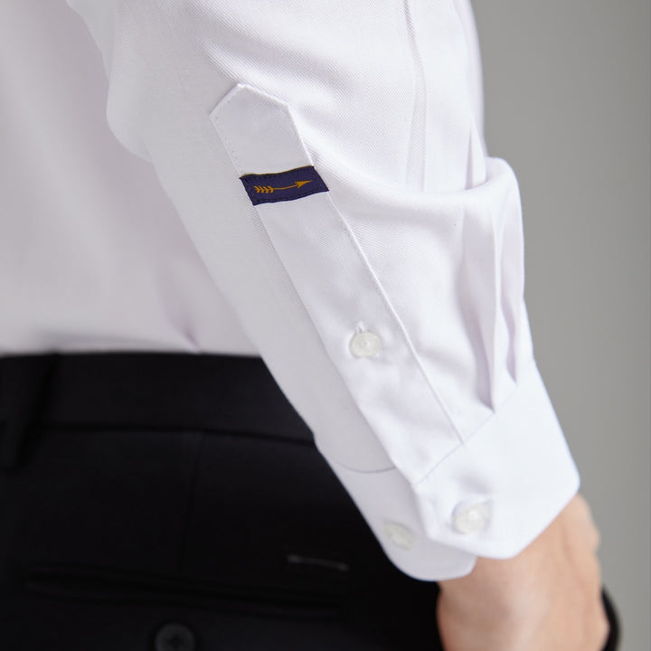 ARROW No.5 SHIRT เสื้อเชิ้ตประหยัดไฟเบอร์ 5 ไม่ต้องรีด เชิ้ตทำงานแขนยาวสีขาว ทรง SMART FIT รหัส MACM741 WH 