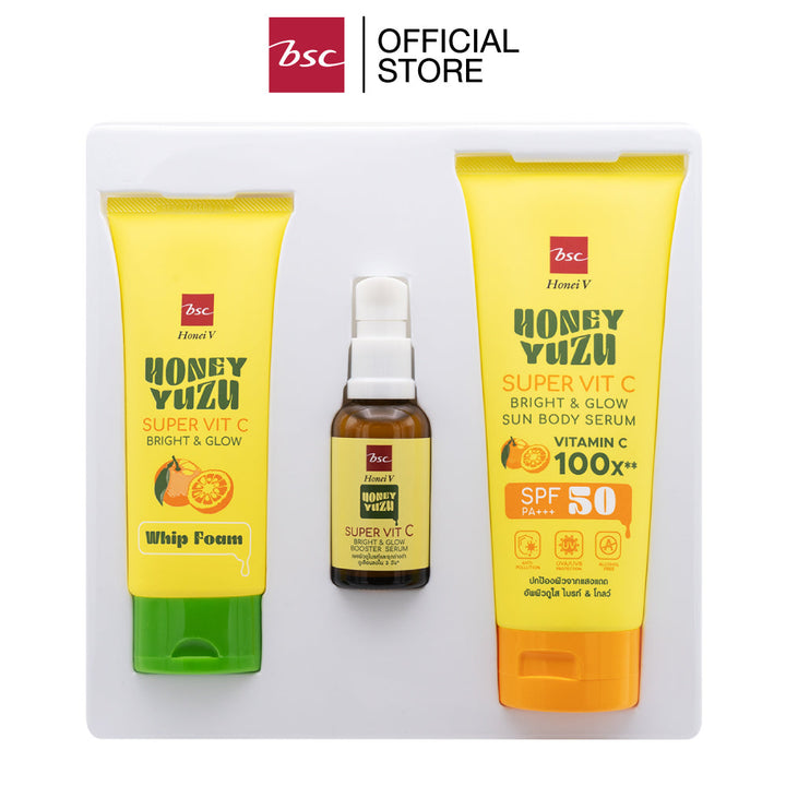 HONEI V BSC HONEY YUZU SUPER VIT C BRIGHT&GLOW SPECIAL SET ฮันนี่ วี บีเอสซี ฮันนี่ ยูซุ ซูเปอร์ วิตซี ไบรท์ แอนด์ โกลว์ สเปเชียล เซต ICCSHOPPING