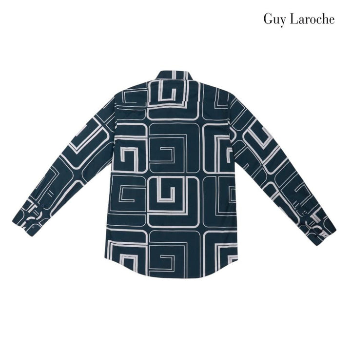 Guy Laroche เสื้อเชิ้ตแขนยาว สีกรม ผ้า 100% Polyester ทรง SLIM FIT รุ่น BAB7201W5NV ICCSHOPPING
