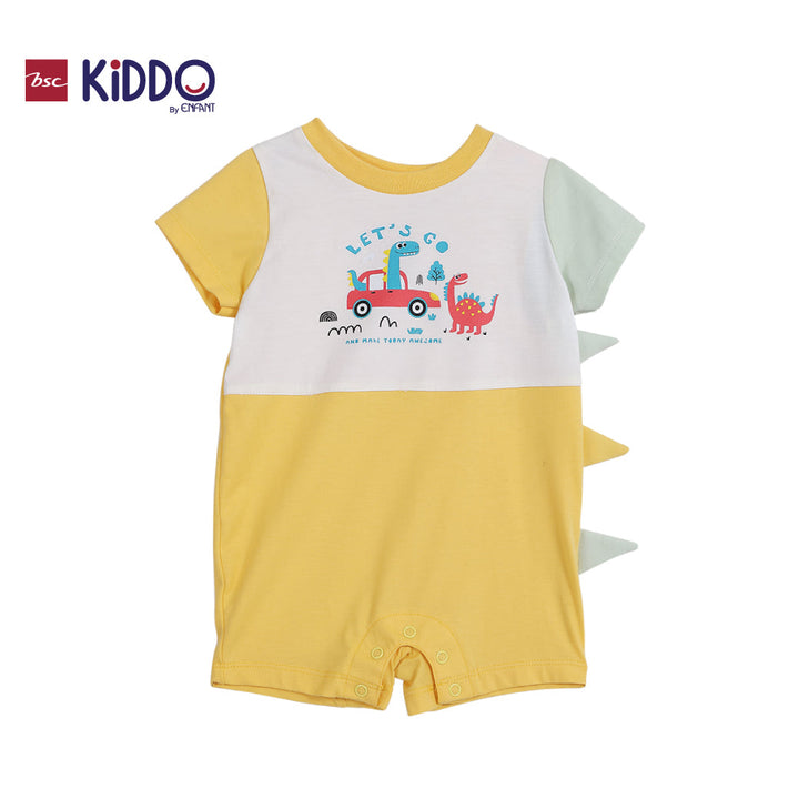 ENFANT (อองฟองต์) BSC KIDDO by Enfant ชุดหมีสั้น สำหรับเด็ก 3 เดือน - 2 ปี คอลเล็กชั่น DINO DUDE สีเหลือง ICCSHOPPING