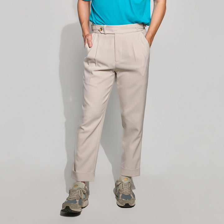 era-won กางเกงขายาว รุ่น DOUBLE BELTS TROUSERS สี Light wars 