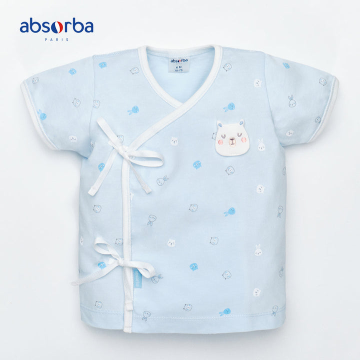 แอ็บซอร์บา ชุดเสื้อป้าย แขนสั้น  สำหรับเด็กแรกเกิด - 3 เดือน สีฟ้า คอลเลคชั่น Petit Ours ICCSHOPPING