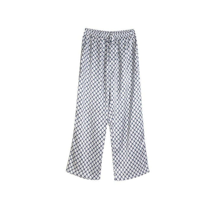 Guy Laroche ชุดนอนผ้าซาติน คอปก แขนสั้น ขายาว พิมพ์ลาย รุ่น JPP7521W4 ICCSHOPPING