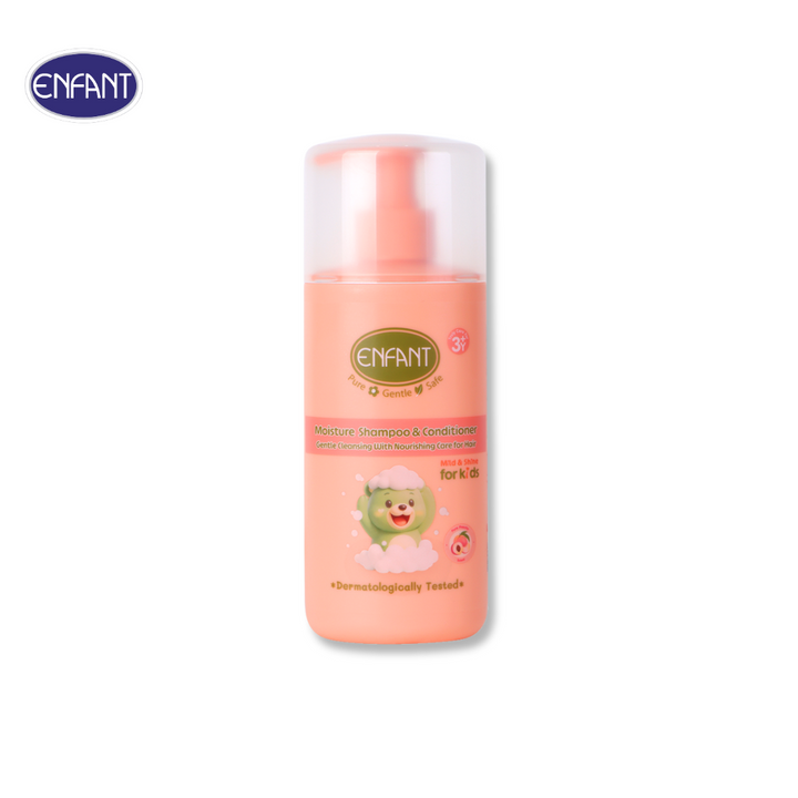 ENFANT (อองฟองต์) Mild & Shine Moisture Shampoo & Conditioner แชมพูพร้อมคอนดิชั่นเนอร์ สำหรับเด็ก 3 ปีขึ้นไป 300ml. ICCSHOPPING