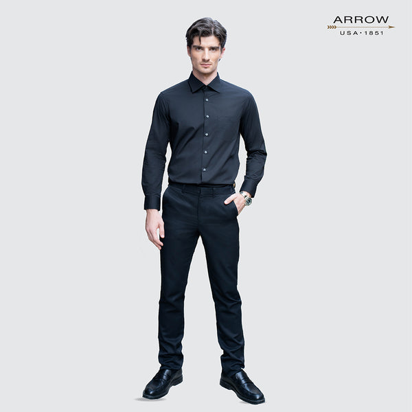 ARROW เสื้อเชิ้ต แอนตี้แบคทีเรีย แขนยาว ทรง SMART FIT สีดำ MACM714S3BSBL 