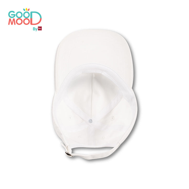 Good Mood by bsc หมวกแก๊ปปักโลโก้ GOOD MOOD ด้านข้าง สีออฟไวท์ สำหรับเด็กอายุ 3-8 ปี ผ้าทวิล ICCSHOPPING