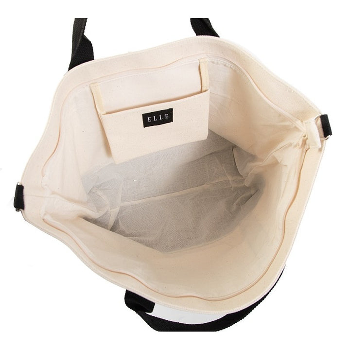ELLE HOMME BAG กระเป๋าผ้า CANVAS กระเป๋าสะพายใบใหญ่ มีซิป H8H008 