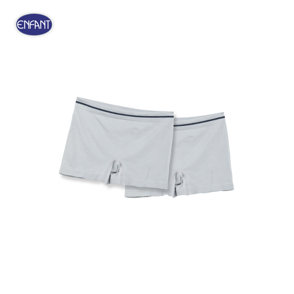 ENFANT (อองฟองต์) กางเกง Boxer เด็กผู้ชาย รุ่น Seamless สำหรับเด็กอายุ 4-12 ปี ไซซ์ S-XL แพ็ค 2 ตัว สีเทา