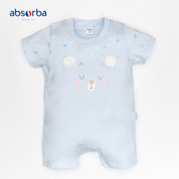 แอ็บซอร์บา ชุดหมีสั้น สำหรับเด็กอายุ 3 -12 เดือน สีฟ้า คอลเลคชั่น Petit Ours ICCSHOPPING