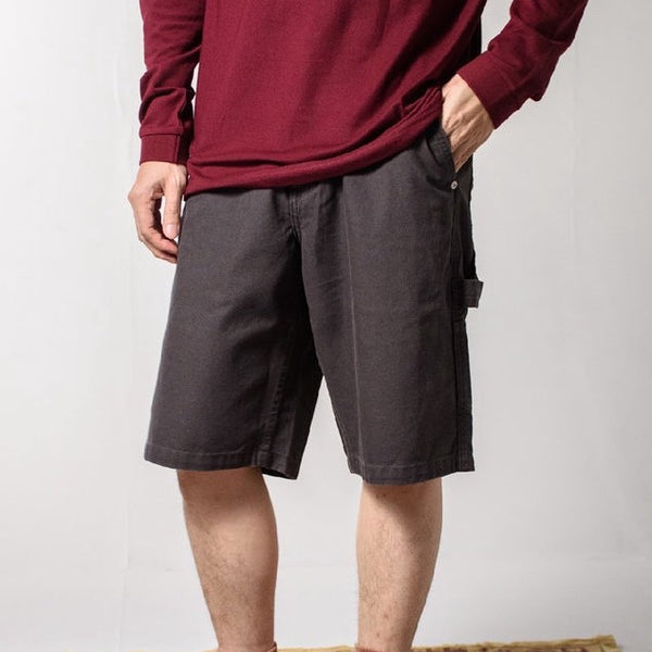 era-won กางเกงยีนส์ขาสั้น มีกระเป๋าข้าง รุ่น  SHORTS CARPENTER DENIM COLOR  สี Dark Grey
