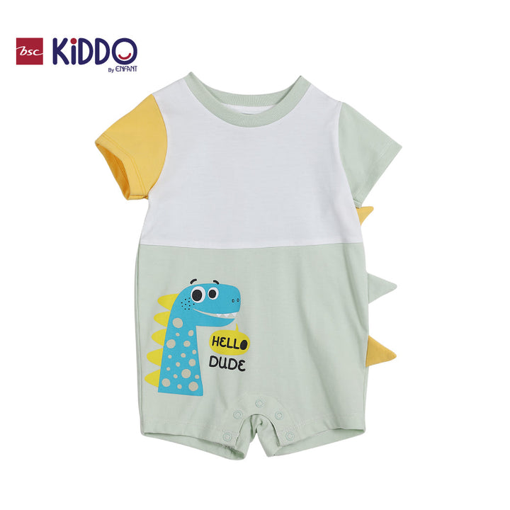 ENFANT (อองฟองต์) BSC KIDDO by Enfant ชุดหมีสั้น สำหรับเด็ก 3 เดือน - 2 ปี คอลเล็กชั่น DINO DUDE สีเขียว ICCSHOPPING