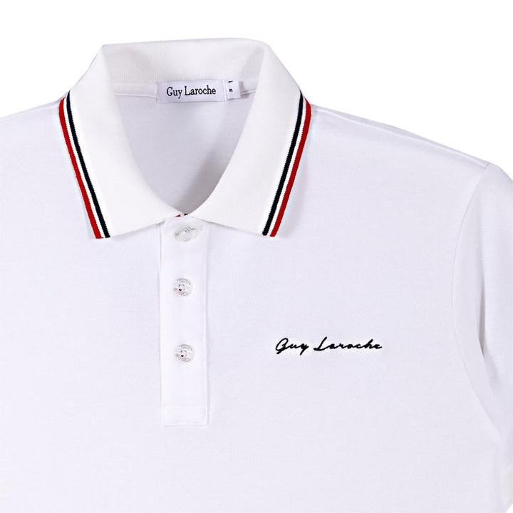 Guy Laroche เสื้อโปโลแขนสั้น สีขาว ใส่สบาย สีสด ไม่ซีดง่าย ทรง Extra FIT รุ่น BKL6301W5WH ICCSHOPPING