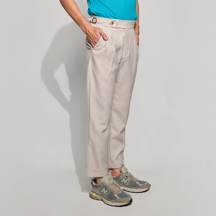 era-won กางเกงขายาว รุ่น DOUBLE BELTS TROUSERS สี Light wars 