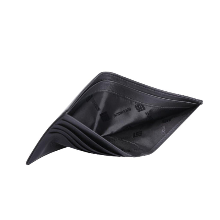 Guy Laroche กระเป๋าสตางค์หนังเรียบ พับสั้น 8 การ์ด สีดำ(BW11614W5BLS1) ICCSHOPPING