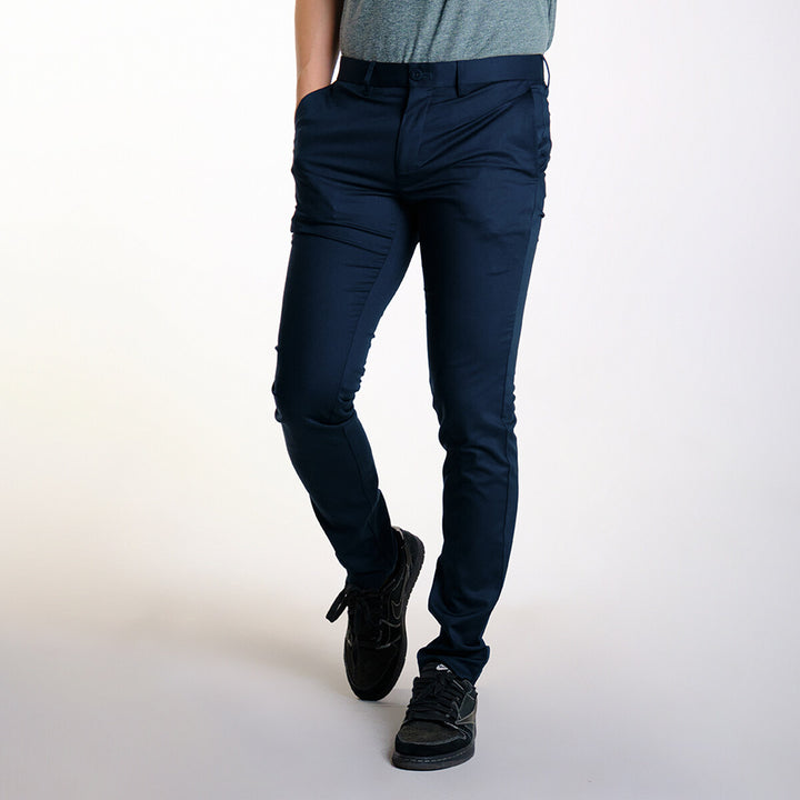 era-won กางเกงสแลคขายาว Workday Lightweight ทรง Super Skinny สี Navy 