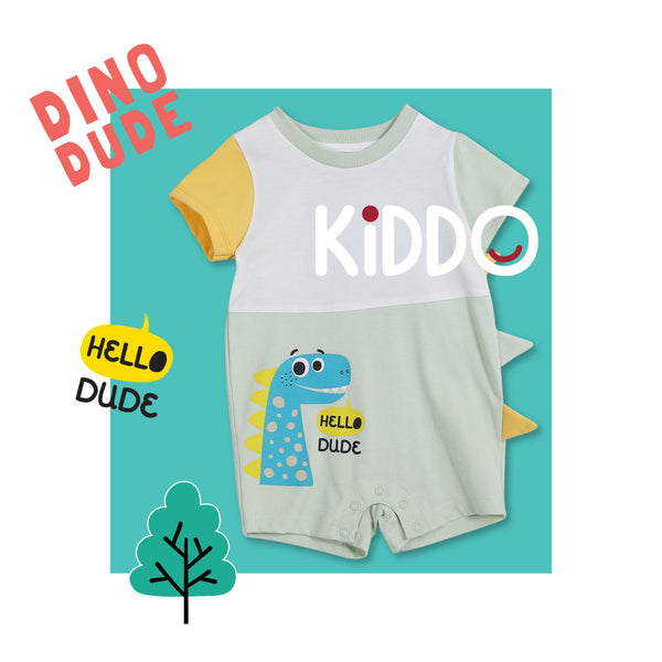 ENFANT (อองฟองต์) BSC KIDDO by Enfant ชุดหมีสั้น สำหรับเด็ก 3 เดือน - 2 ปี คอลเล็กชั่น DINO DUDE สีเขียว ICCSHOPPING