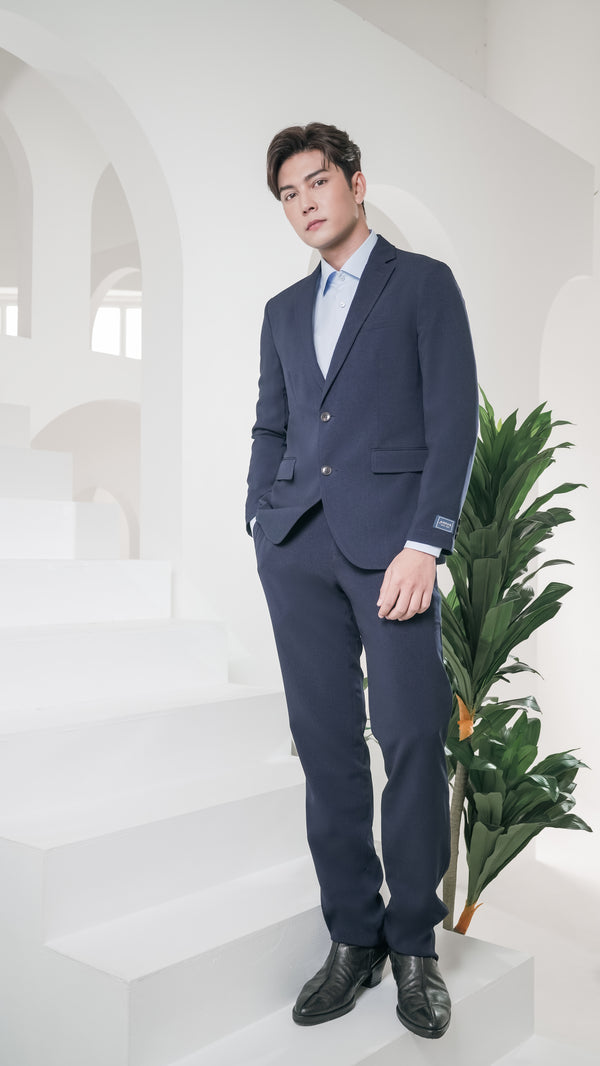 ARROW PROFREX SUIT PANTS เบา สบาย ไม่ยับ แค่ลูบก็เรียบ - กางเกงขายาว คู่สูท ทรง SMART สีกรม MDCM8A3-NV 