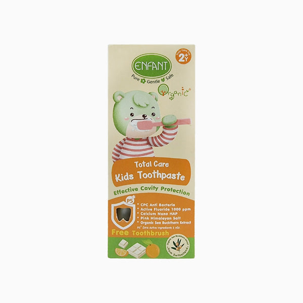 Enfant อองฟองต์ Organic Plus Total Care Kids Toothpaste Apple Kiwi Mint ยาสีฟันสำหรับเด็ก 2 ปีขึ้นไป 50 ml. ENFANT