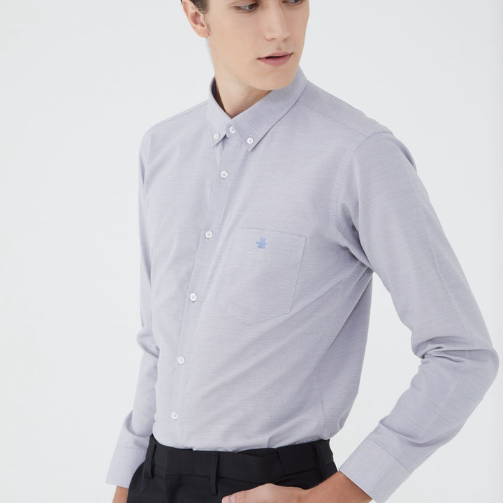 ARROW EASY CARE SHIRT -ดูแลรักษาง่าย สวมใส่สบาย- เสื้อเชิ้ตทำงานแขนยาวสีเทา ทรง SLIM FIT รหัส MACS961GY 