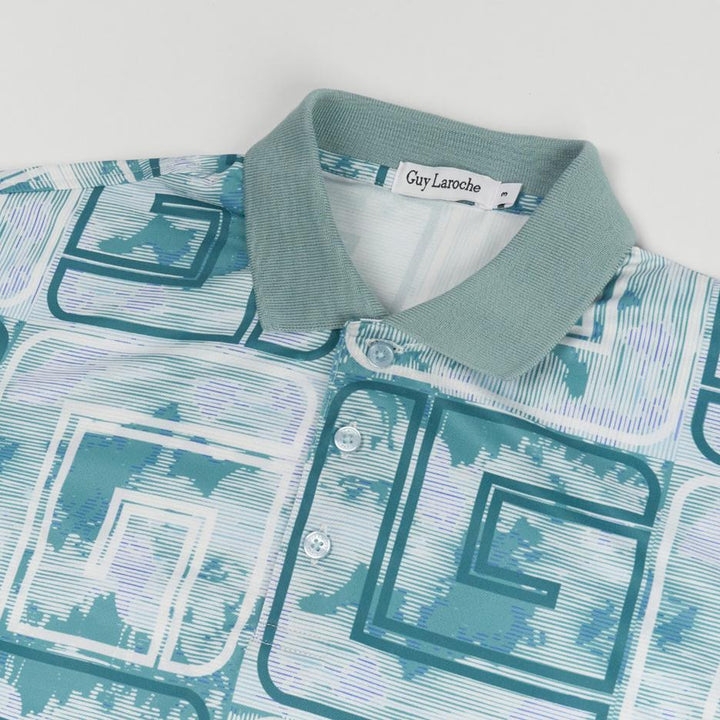 Guy Laroche เสื้อโปโลแขนสั้น สีฟ้า เนื้อผ้า 100% Polyester ทรง Extra FIT รุ่น BKL7302W5BU ICCSHOPPING