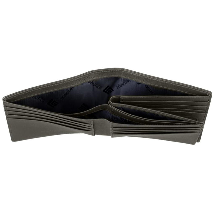 Guy Laroche กระเป๋าสตางค์หนังอัดลาย พับสั้นมีชิ้นเครดิต รุ่น  BOX CALF II  สีเขียวขี้ม้า (BW34492S5GRS1) ICCSHOPPING