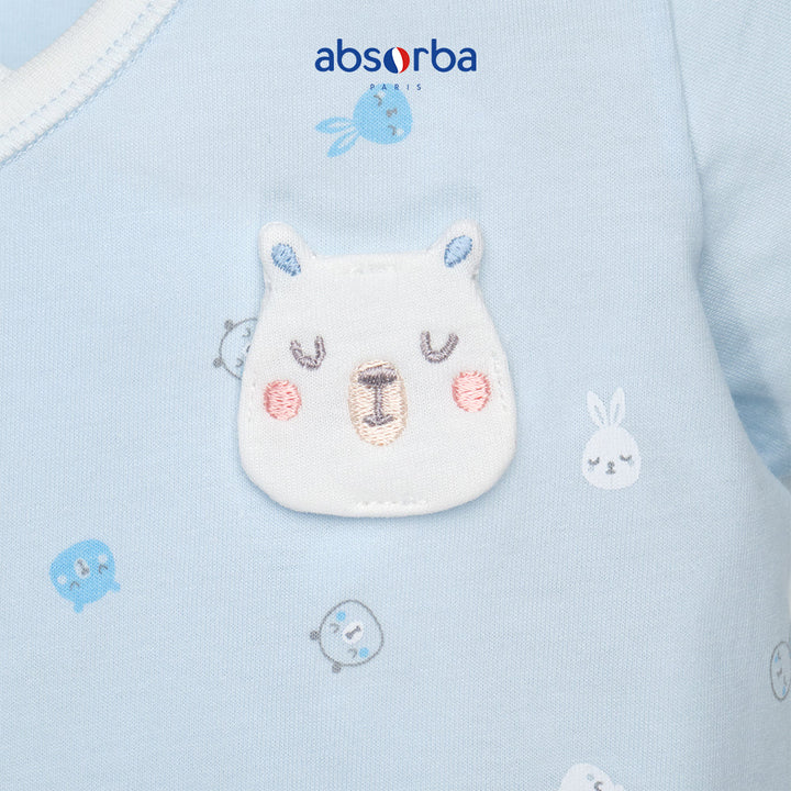 แอ็บซอร์บา ชุดเสื้อป้าย แขนสั้น  สำหรับเด็กแรกเกิด - 3 เดือน สีฟ้า คอลเลคชั่น Petit Ours ICCSHOPPING