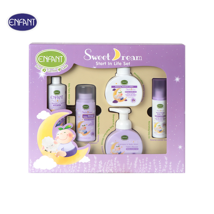 ENFANT (อองฟองต์) Sweet Dream Start In Life Set เซ็ตคุณแม่แรกคลอด กลิ่นลาเวนเดอร์ 1กล่อง/5ไอเท็ม ICCSHOPPING