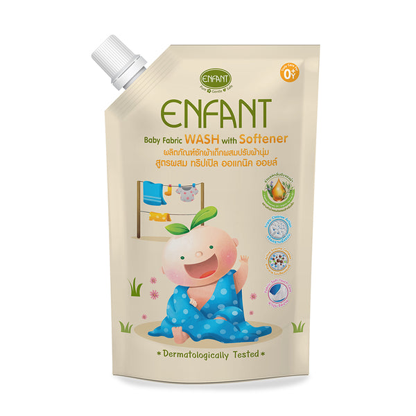 ENFANT (อองฟองต์) Baby Fabric Wash With Softener น้ำยาซักผ้าเด็กอ่อนผสมปรับผ้านุ่ม 600ml. 