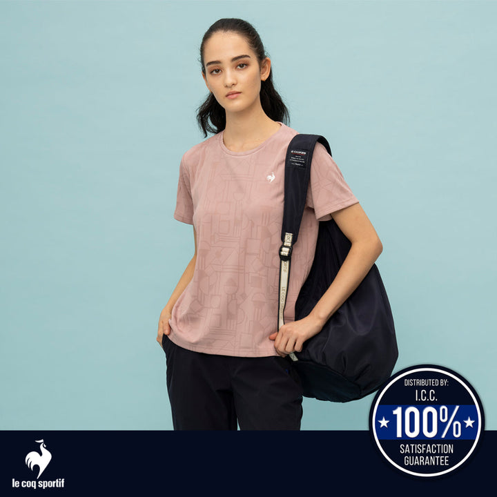 le coq sportif เสื้อเทรนนิ่ง ออกกำลังกาย ผู้หญิง สีชมพู (T-shirt, เสื้อยืด, เสื้อออกกำลังกาย, lecoq) ICCSHOPPING