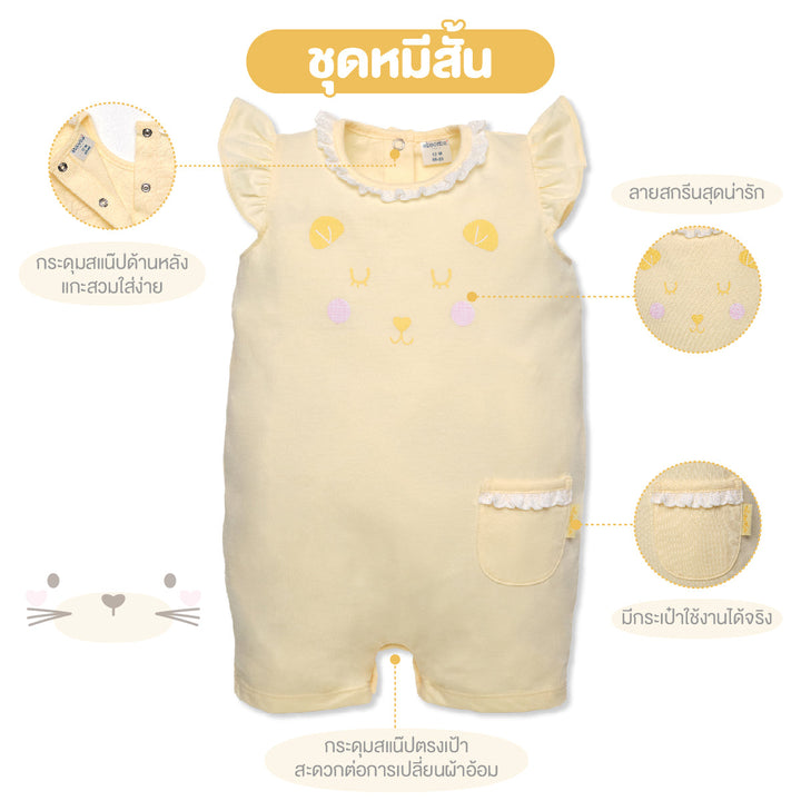 แอ็บซอร์บา ชุดหมีสั้น สำหรับเด็กอายุ 3 เดือน - 1 ปี มี 2 สี ให้เลือก คอลเลคชั่น Petit Safari *จำหน่ายเฉพาะออนไลน์* ICCSHOPPING