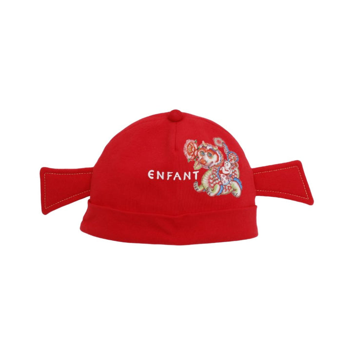 ENFANT หมวกทรงกลมเด็กอ่อนพิมพ์ลายมังกรทองเดี่ยว ทรงจอหงวน น่ารักไซซ์ 0S - 0M ENFANT