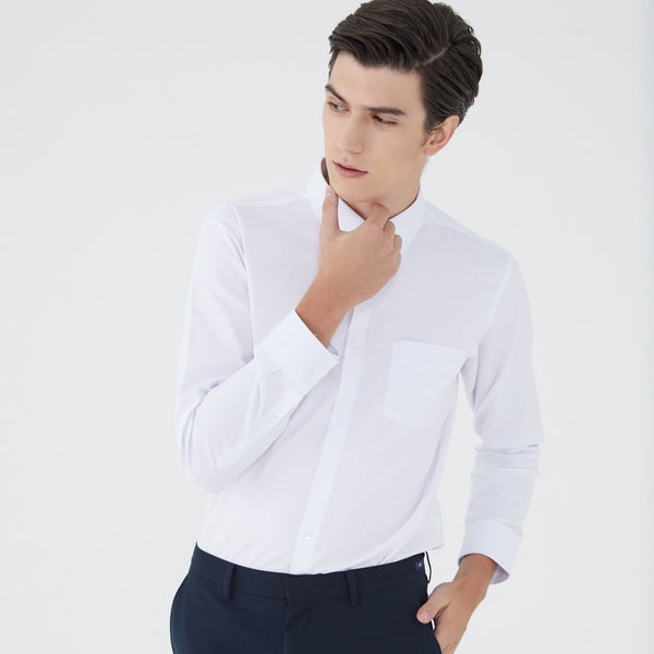 ARROW EASY CARE SHIRT -ดูแลรักษาง่าย สวมใส่สบาย- เสื้อเชิ้ตทำงานแขนยาวสีขาว ทรง SLIM FIT  รหัส MACS758-WH 