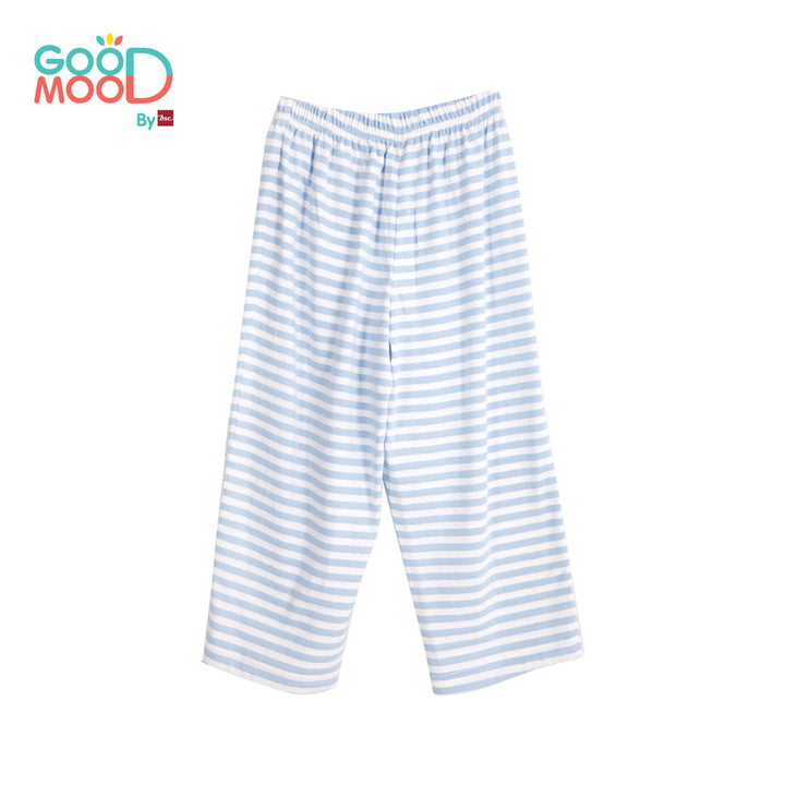 Good Mood by bsc ชุดนอนแขนยาว+กางเกงขายาวลายริ้ว สีฟ้า สำหรับเด็กอายุ 2-9 ปี ผ้า Single Cotton ICCSHOPPING