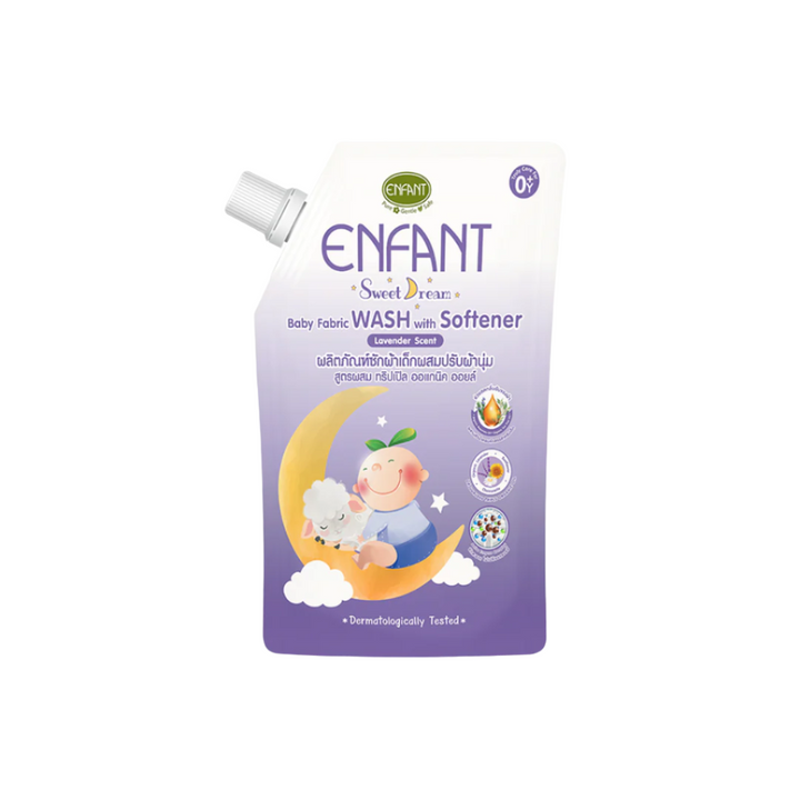ENFANT (อองฟองต์) Baby Fabric Wash With Softener ผลิตภัณฑ์ซักผ้าเด็กผสมปรับผ้านุ่ม กลิ่นลาเวนเดอร์ 600ml. 