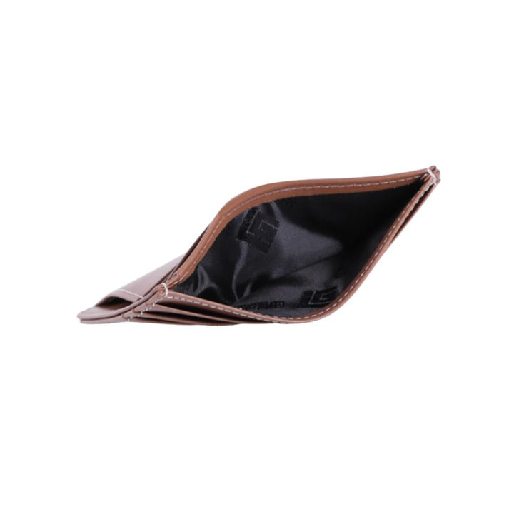 Guy Laroche กระเป๋าใส่นามบัตรหนังเรียบ 6 การ์ด สีน้ำตาล (BW16644W5BRS1) ICCSHOPPING