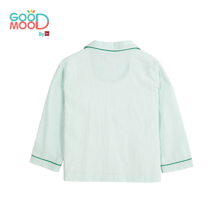 Good Mood by bsc ชุดนอนแขนยาว+กางเกงขายาวลายริ้ว สีเขียว สำหรับเด็กอายุ 2-9 ปี ผ้า Woven Cotton era-won