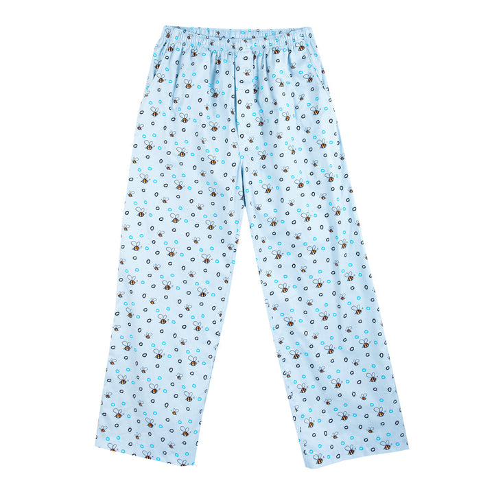 Guy Laroche ชุดนอน (แขนสั้น ขายาว) ลายพิมพ์ Cotton 100% สีฟ้า Guy Laroche
