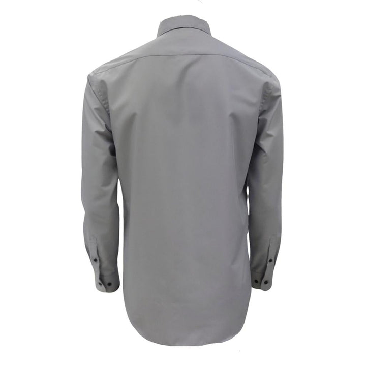 Guy Laroche เสื้อเชิ้ตแขนยาว คอปก สีพื้น ปักโลโก้ ทรง Slim Fit สีเทาอ่อน รุ่น BAB6254P5LG ICCSHOPPING