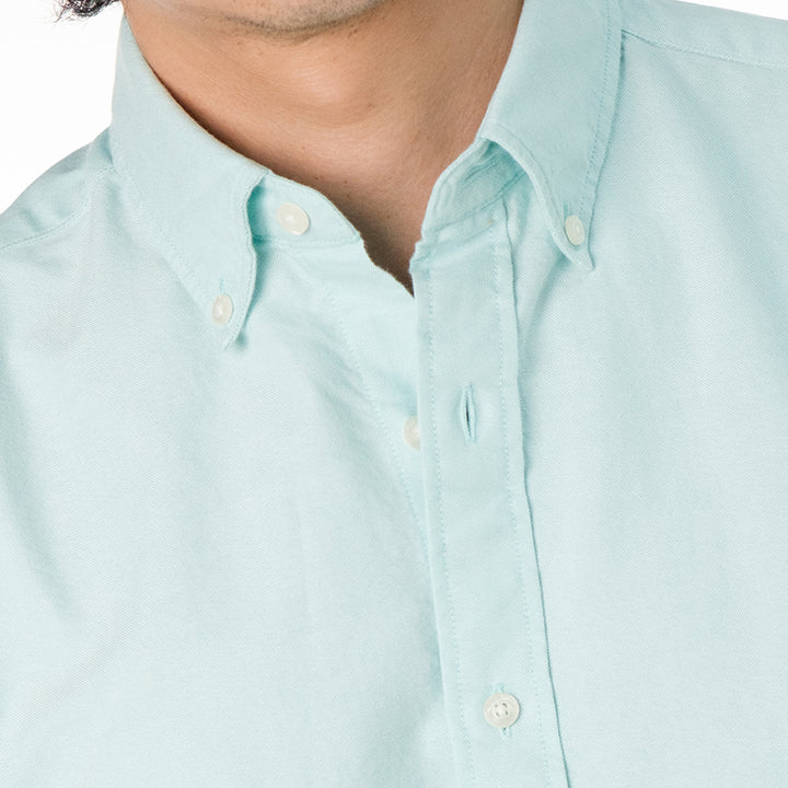 era-won เสื้อเชิ้ต Oxford shirts Mercerizing แขนสั้น สี Green London 