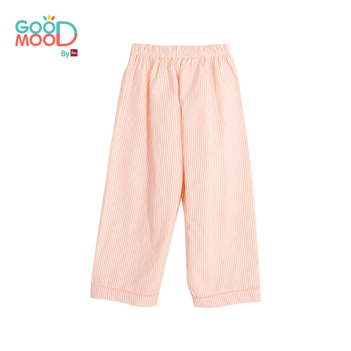 Good Mood by bsc ชุดนอนแขนยาว+กางเกงขายาวลายริ้ว สีส้ม สำหรับเด็กอายุ 2-9 ปี ผ้า Woven Cotton ENFANT