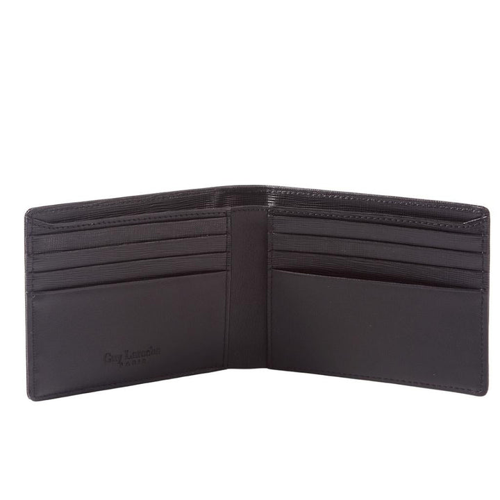 Guy Laroche กระเป๋าสตางค์หนังเรียบ พับสั้น 8 การ์ด สีดำ (BW31651W5BLS1) ICCSHOPPING